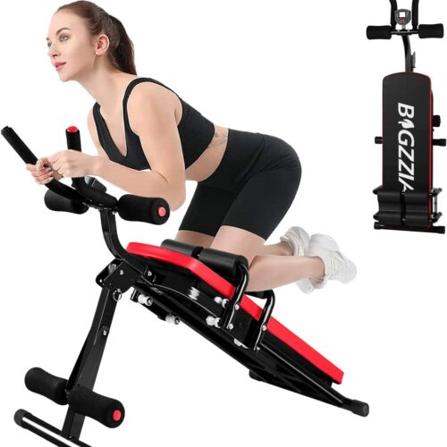 Bigzzia Bauchmuskeltrainer Bauchtrainer Faltbar, Sit-Up Bank mit Zähler Höhenverstellbar