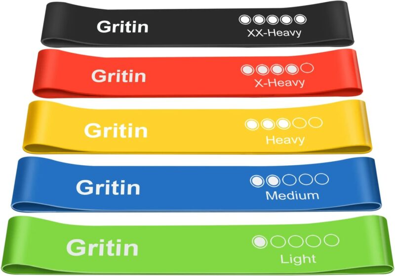 Gritin Theraband [5er Set] Fitnessband Resistance Terra Bands 100% Latex