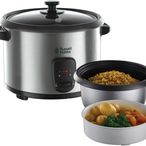 Russell Hobbs Reiskocher [1,8l] inkl. Dampfgarer -Einsatz - Warmhaltefunktion, antihaftbeschichteter Gartopf