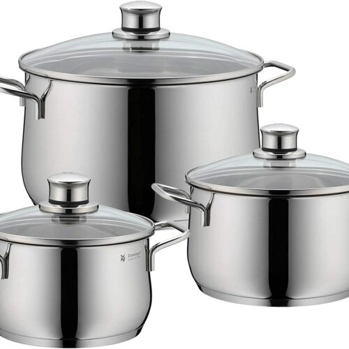 WMF Diadem Plus Topfset Induktion 3-teilig, Kochtopf Set mit Glasdeckel