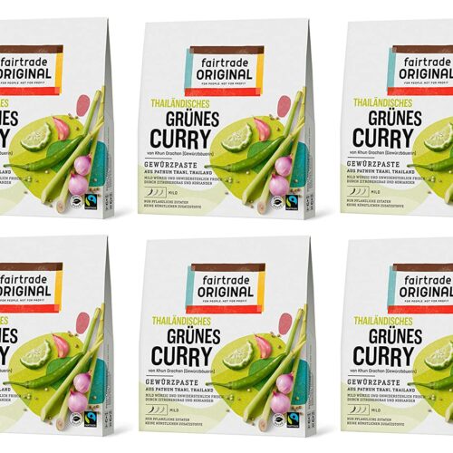 6 x 70 g grüne Curry Paste | Thailändisch | 420 g Thai Curry rot von Fairtrade Original | ohne künstliche Zusätze (Kopie)