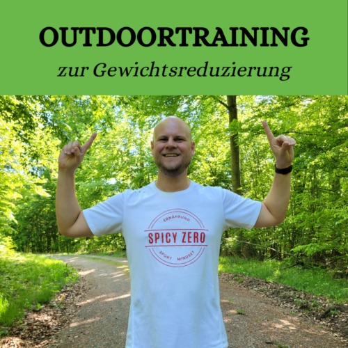 Outdoortraining Matthias mit Spicy Zero Tshirt im Wald